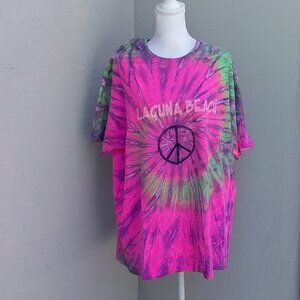 Laguna Beach (California) Tee Shirt Tie-Dye S/S Pink Cabo Cotton   XL